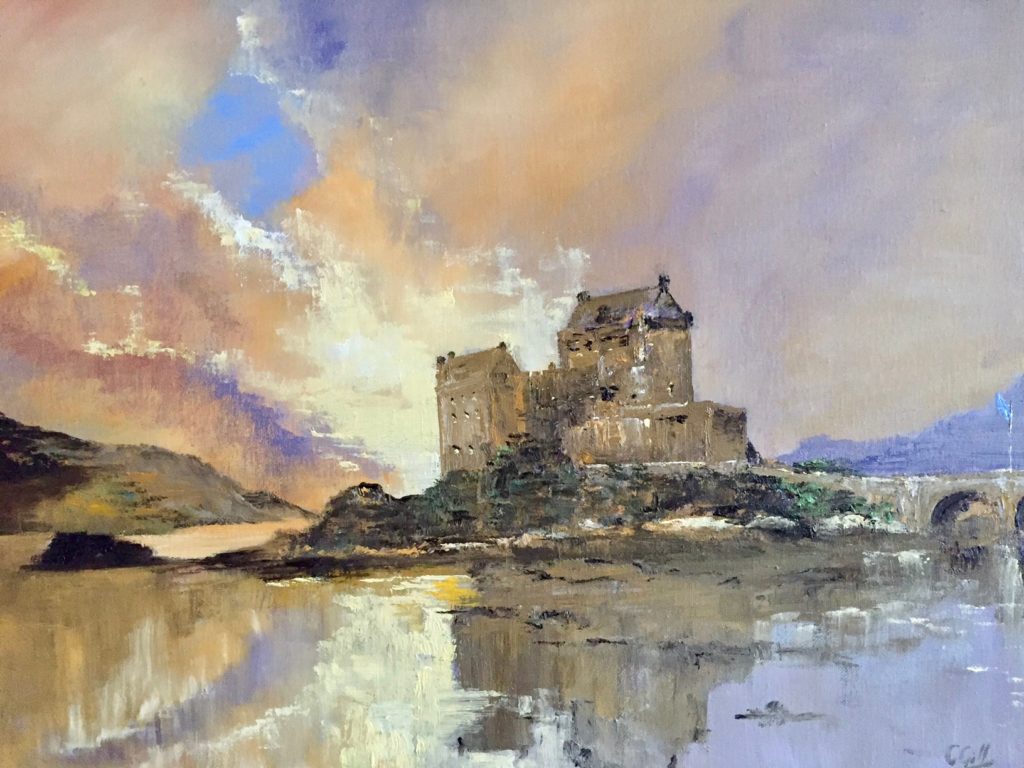 Eilean Donan Castle, art, painting